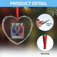 Ice Out Of Minnesota Heart Crystal Glass Ornament Social Justice Solidarity