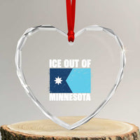 Ice Out Of Minnesota Heart Crystal Glass Ornament State Flag Minneapolis Justice and Resistance