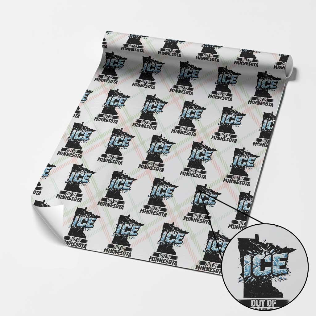 Ice Out of Minnesota Wrapping Paper Roll MN State Map Abolish Ice Protest