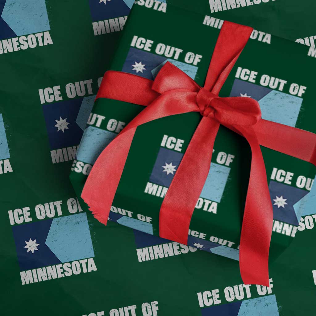 Ice Out Of Minnesota Wrapping Paper Roll State Flag Minneapolis Justice and Resistance