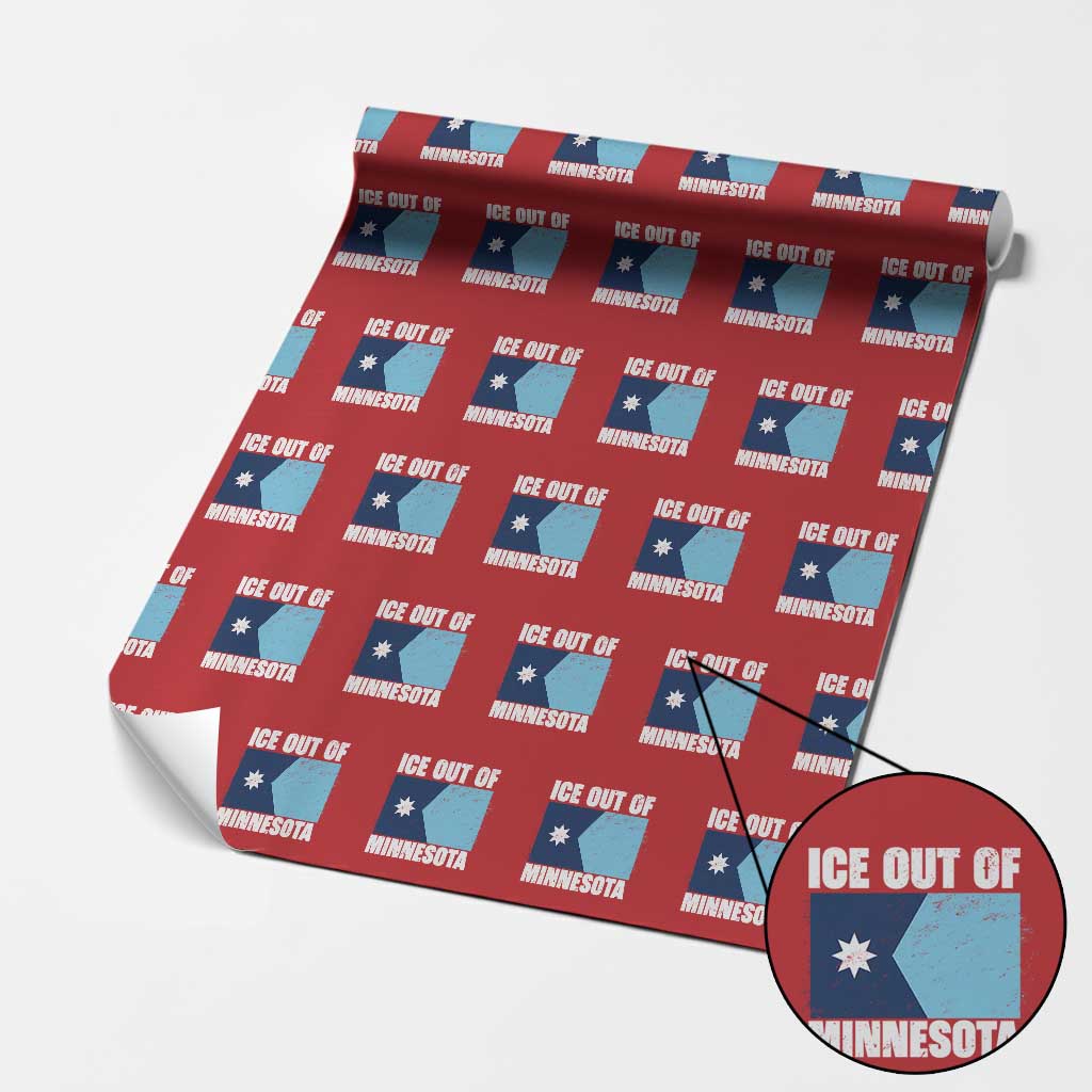 Ice Out Of Minnesota Wrapping Paper Roll State Flag Minneapolis Justice and Resistance