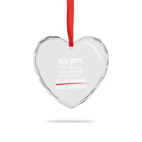 Ice Out We Are Humans We Are Americans Heart Crystal Glass Ornament Abolish Ice Protest Statement