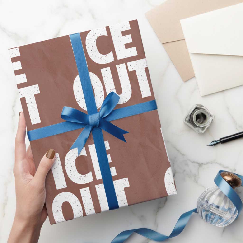 Ice Out Wrapping Paper Roll Abolish Ice Protest Statement