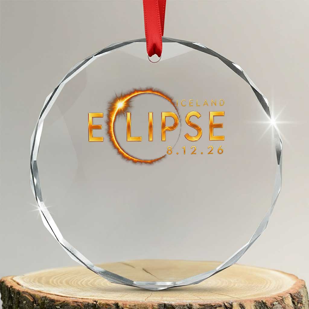 Iceland Eclipse 2026 Crystal Glass Ornament August 12 26 Solar Eclipse Totality