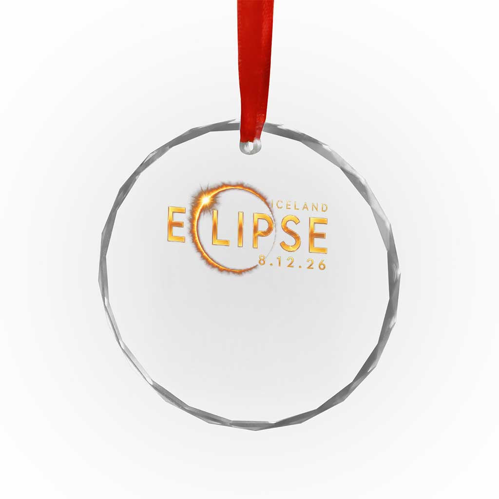 Iceland Eclipse 2026 Crystal Glass Ornament August 12 26 Solar Eclipse Totality