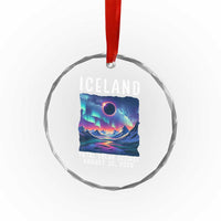 Iceland Total Solar Eclipse 2026 Aurora Crystal Glass Ornament Totality Northern Lights Astronomy Travel Gift