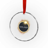 Iceland Total Solar Eclipse 2026 Crystal Glass Ornament Path of Totality Astronomy Gift