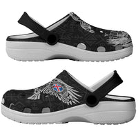 Iceland Viking Ravens Clogs Shoes Vegvisir Runes Pattern - Wonder Print Shop