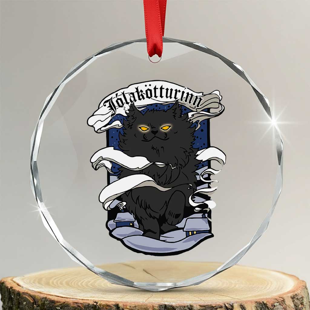 Icelandic Xmas Crystal Glass Ornament Yule Cat Jolakotturinn Xmas Eve TS09