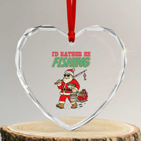 Id Rather Be Fishing Heart Crystal Glass Ornament Funny Christmas Holiday Gift - Wonder Print Shop