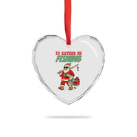Id Rather Be Fishing Heart Crystal Glass Ornament Funny Christmas Holiday Gift - Wonder Print Shop