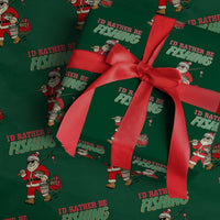 Id Rather Be Fishing Wrapping Paper Roll Funny Xmas Holiday Gift - Wonder Print Shop