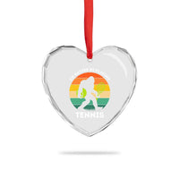 Id Rather Be Playing Tennis Heart Crystal Glass Ornament Vintage Retro Bigfoot Tennis Player Gift - Wonder Print Shop
