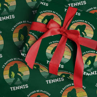 Id Rather Be Playing Tennis Wrapping Paper Roll Vintage Retro Bigfoot Tennis Player Gift - Wonder Print Shop