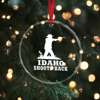 Idaho Shoots Back Cowboy Gunslinger Silhouette Patriotic Graphic Crystal Glass Ornament