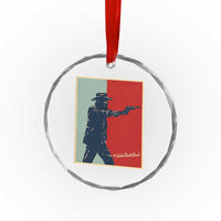 Idaho Shoots Back Vintage Pop Art Poster Style Graphic Crystal Glass Ornament