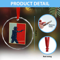 Idaho Shoots Back Vintage Pop Art Poster Style Graphic Crystal Glass Ornament