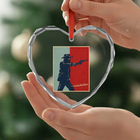 Idaho Shoots Back Vintage Pop Art Poster Style Graphic Heart Crystal Glass Ornament