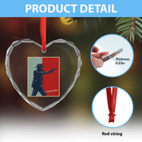 Idaho Shoots Back Vintage Pop Art Poster Style Graphic Heart Crystal Glass Ornament