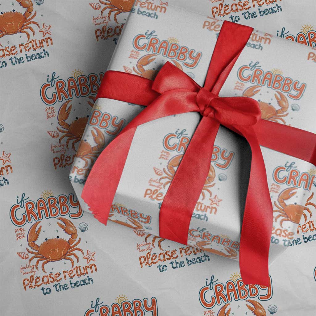 If Crabby Please Return To The Beach Wrapping Paper Roll Funny Crab Summer Vacatiion