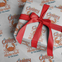If Crabby Please Return To The Beach Wrapping Paper Roll Funny Crab Summer Vacatiion