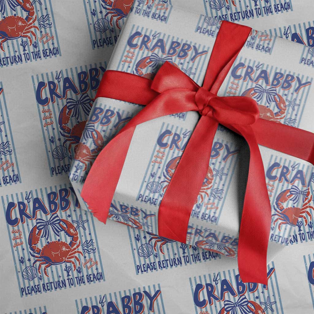 If Crabby Please Return To The Beach Wrapping Paper Roll Funny Summer Girl