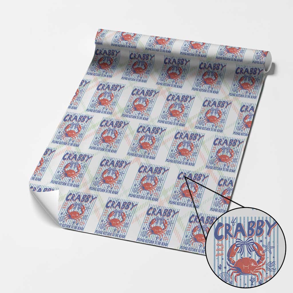 If Crabby Please Return To The Beach Wrapping Paper Roll Funny Summer Girl
