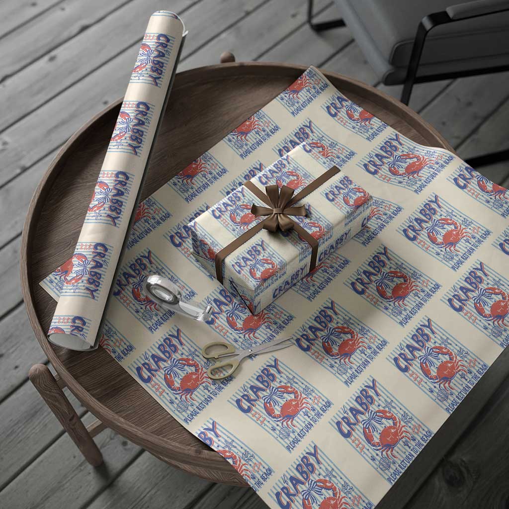 If Crabby Please Return To The Beach Wrapping Paper Roll Funny Summer Girl