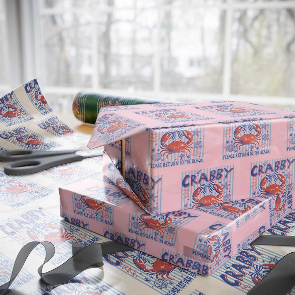 If Crabby Please Return To The Beach Wrapping Paper Roll Funny Summer Girl