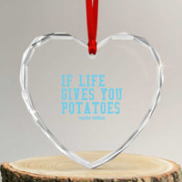 If Life Gives You Potatoes Make Latkes Heart Crystal Glass Ornament Funny Hanukkah Gift Jewish Holiday - Wonder Print Shop
