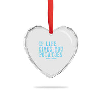 If Life Gives You Potatoes Make Latkes Heart Crystal Glass Ornament Funny Hanukkah Gift Jewish Holiday - Wonder Print Shop