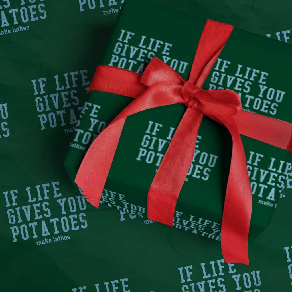 If Life Gives You Potatoes Make Latkes Wrapping Paper Roll Funny Hanukkah Gift Jewish Holiday - Wonder Print Shop