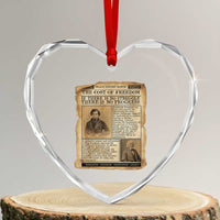 If There Is No Struggle No Progress Heart Crystal Glass Ornament Frederick Douglass Newspaper - Wonder Print Shop