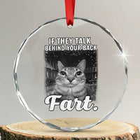 If They Talk Behind Your Back Fart Crystal Glass Ornament Cat Meme Funny Oddly Specific