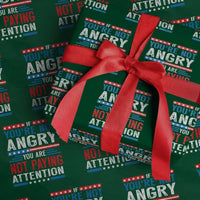 If You Are Not Angry You Are Not Paying Attention Wrapping Paper Roll Vintage Stars And Stripes - Wonder Print Shop