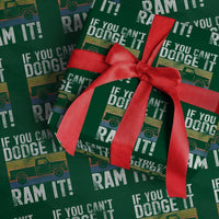 If You Can’t Dodge It Ram It Retro Truck Meme Wrapping Paper Roll for Gearheads Country Road Warriors - Wonder Print Shop