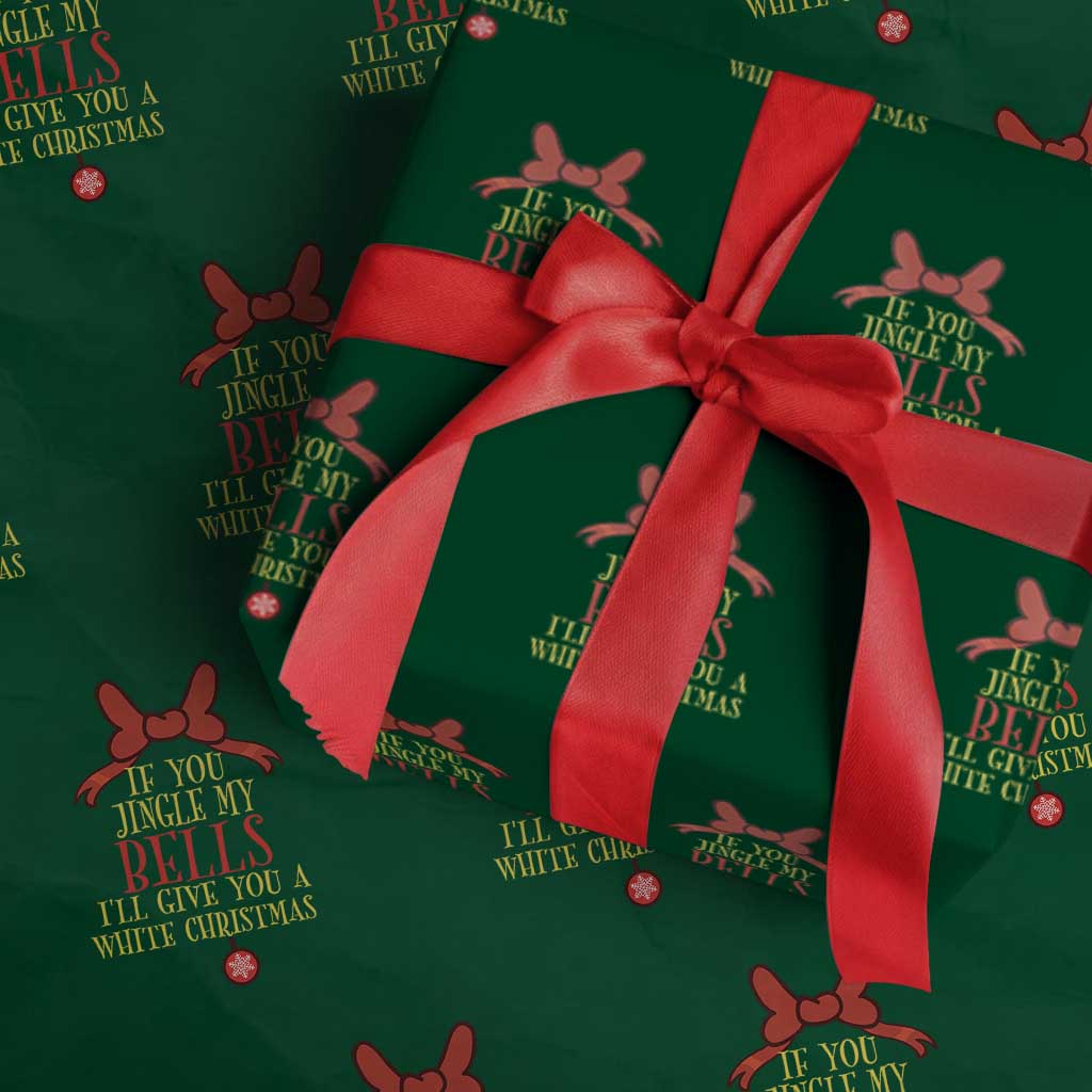 If You Jingle My Bells I'll Give You A White Christmas Wrapping Paper Roll Red Bow - Wonder Print Shop