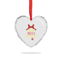 If You Jingle My Bells I'll Give You A White Xmas Heart Crystal Glass Ornament Red Bow - Wonder Print Shop
