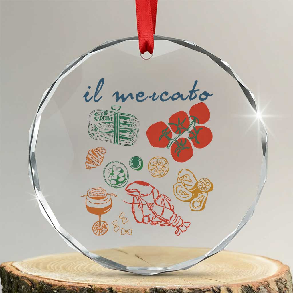 Il Mercato Italian Food Market Aesthetic Crystal Glass Ornament Summer Amalfi Coast La Dolce Vita - Wonder Print Shop