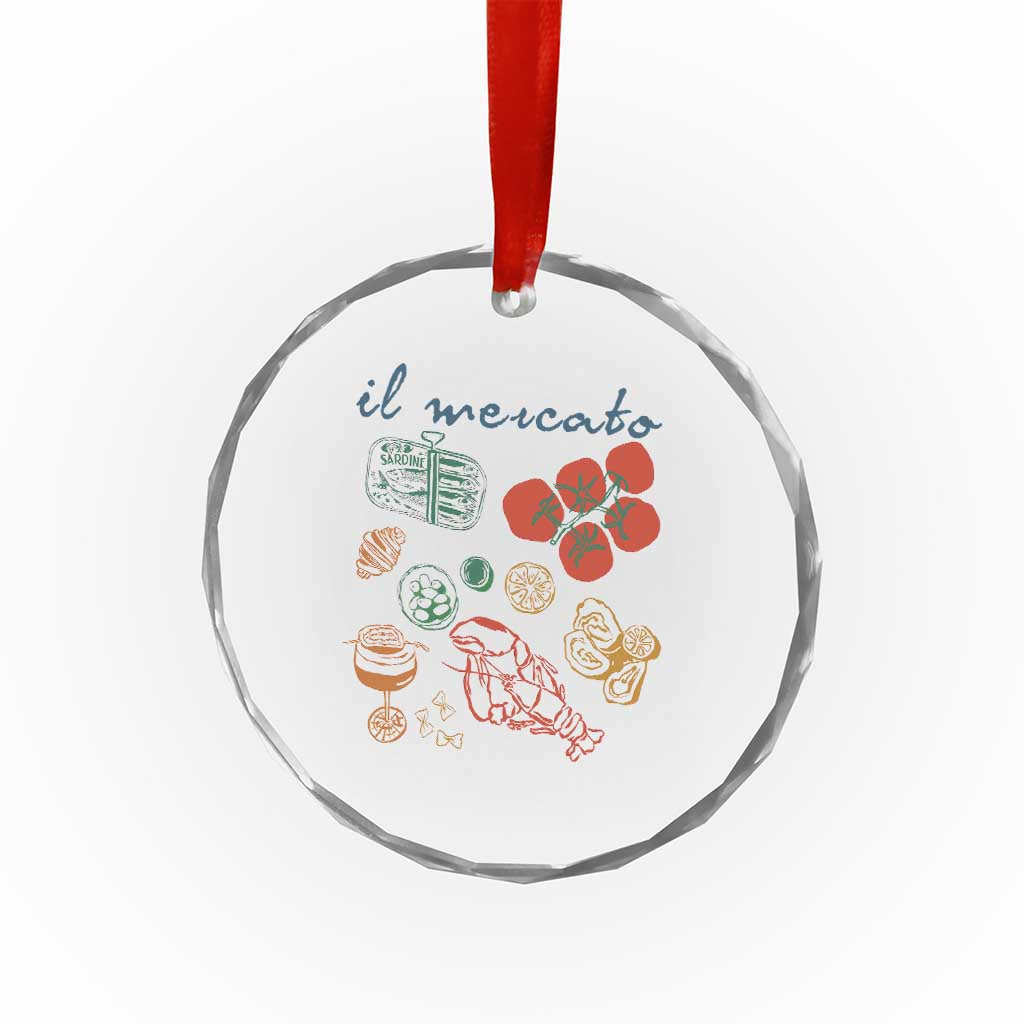 Il Mercato Italian Food Market Aesthetic Crystal Glass Ornament Summer Amalfi Coast La Dolce Vita TS02