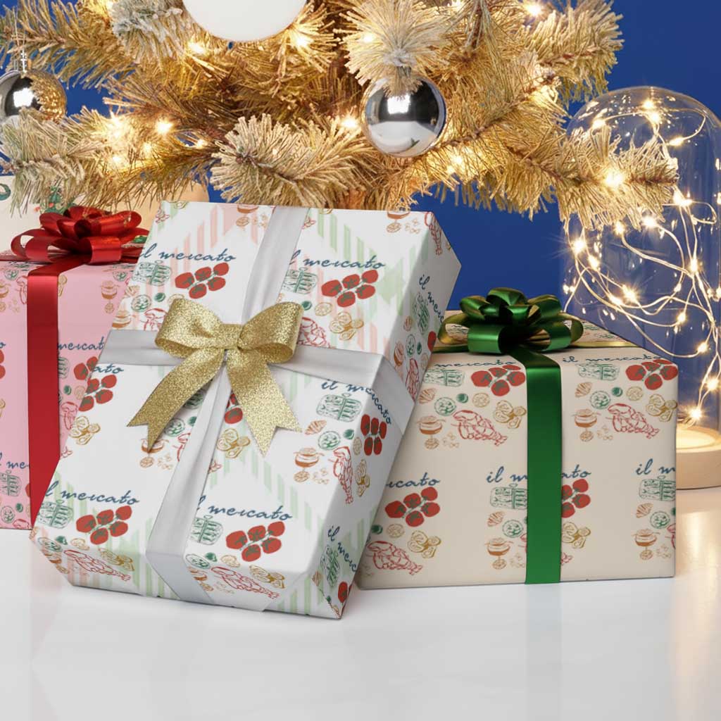 Il Mercato Italian Food Market Aesthetic Wrapping Paper Roll Summer Amalfi Coast La Dolce Vita - Wonder Print Shop