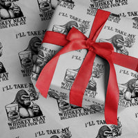 I'll Take My Whiskey Neat Because F Ice Wrapping Paper Roll Smoking and Drinking Bigfoot Subtle Political Resistance