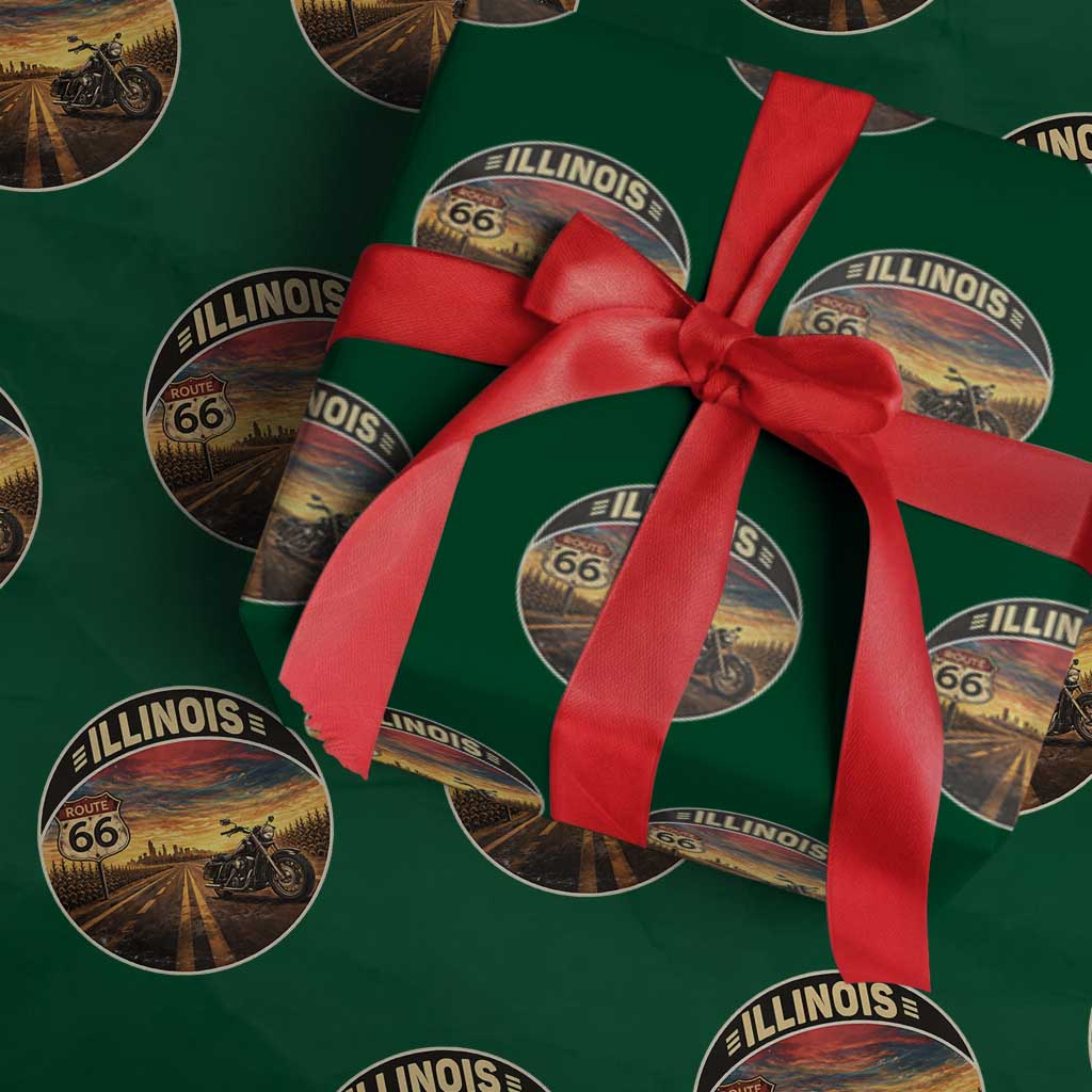 Illinois Route Highway 66 Motorcycle Wrapping Paper Roll Road Trip Adventure