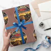 Illinois Route Highway 66 Motorcycle Wrapping Paper Roll Road Trip Adventure