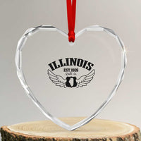 Illinois Route Highway 66 Souvenir Heart Crystal Glass Ornament Open Road Adventure