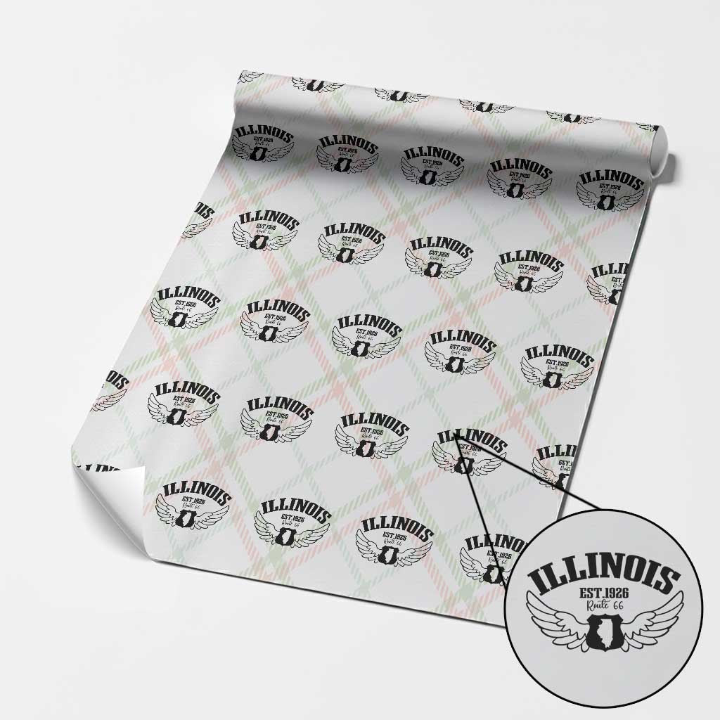Illinois Route Highway 66 Souvenir Wrapping Paper Roll Open Road Adventure
