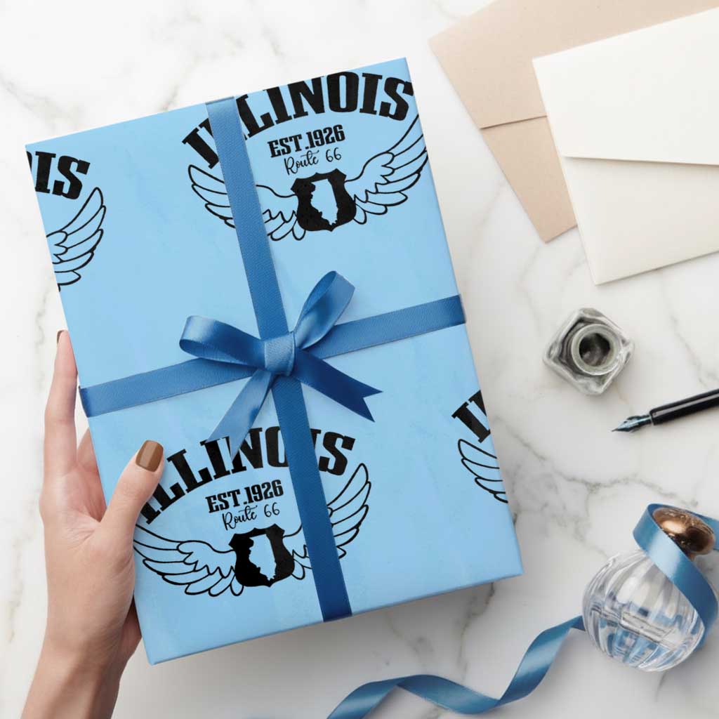 Illinois Route Highway 66 Souvenir Wrapping Paper Roll Open Road Adventure