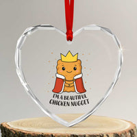 I'm A Beautiful Chicken Nugget Heart Crystal Glass Ornament Food Humor Gift - Wonder Print Shop