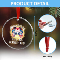 Im A Gamer Girl Try To Keep Up Crystal Glass Ornament Funny Gaming Gift - Wonder Print Shop