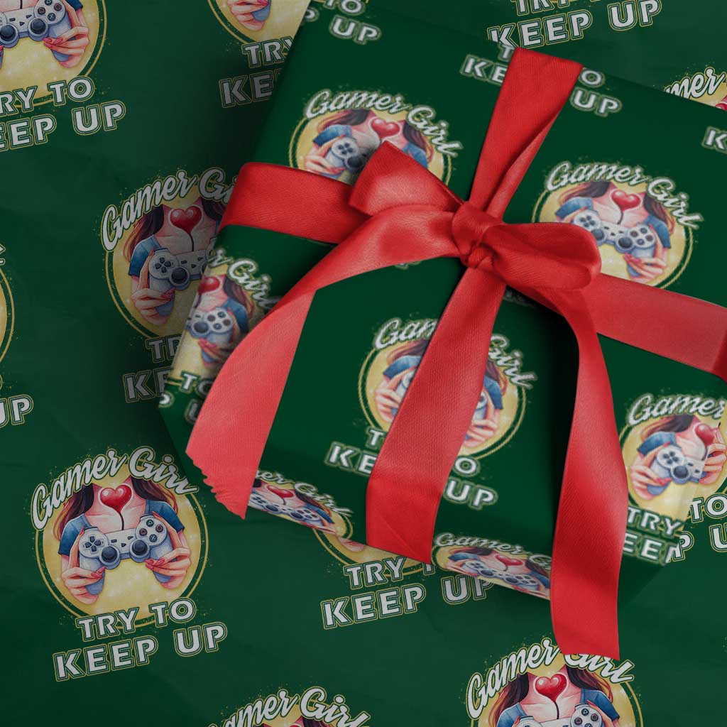 Im A Gamer Girl Try To Keep Up Wrapping Paper Roll Funny Gaming Gift - Wonder Print Shop